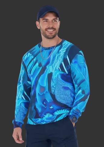 “Azure Dreamscape” Men's Heavy Fleece Sweatshirt