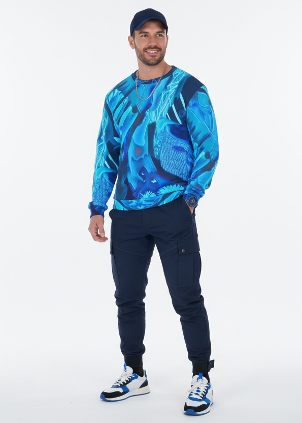 “Azure Dreamscape” Men's Heavy Fleece Sweatshirt