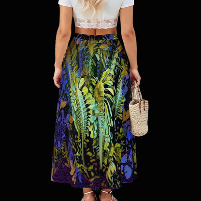 “Spotlight Fern” Women's Maxi Chiffon Skirts With Lining