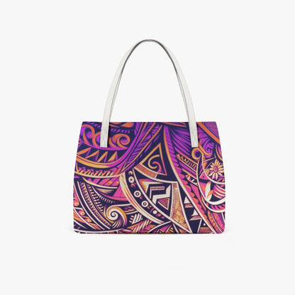 “Purple Poly” Stylish PU Leather Tote Bag