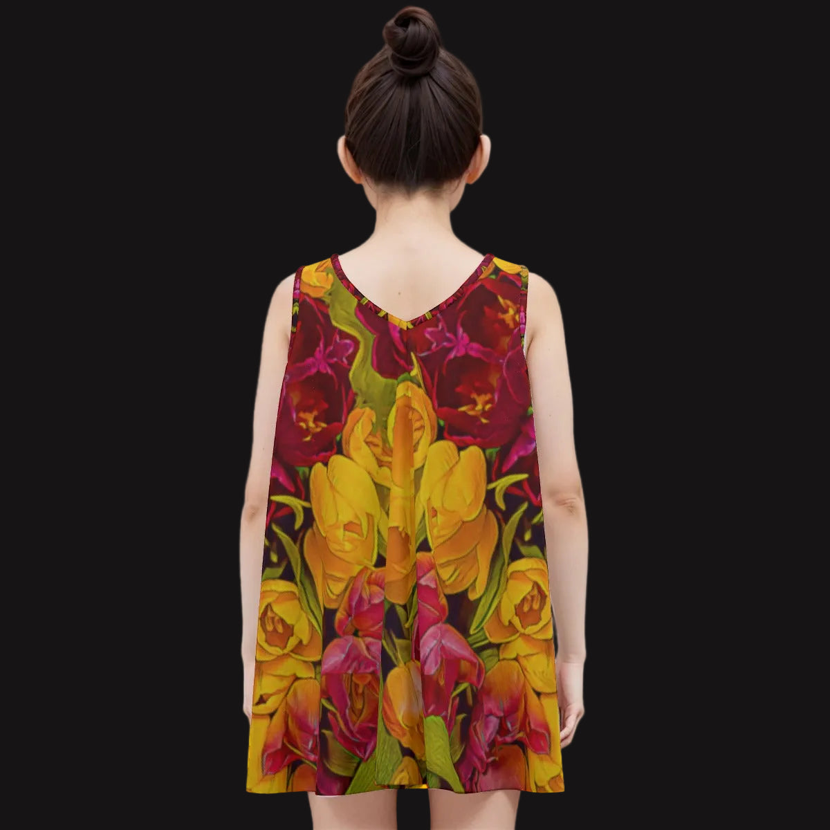 “Radiant Harmon” Kid's Sleeveless Dress | 180GSM Cotton