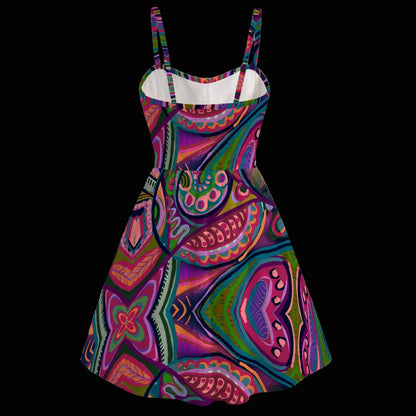 “Colour Burst” Women's Spaghetti Strap Dress