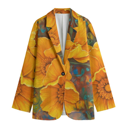 “Golden Cascade” Women's Leisure Blazer | 245GSM Cotton