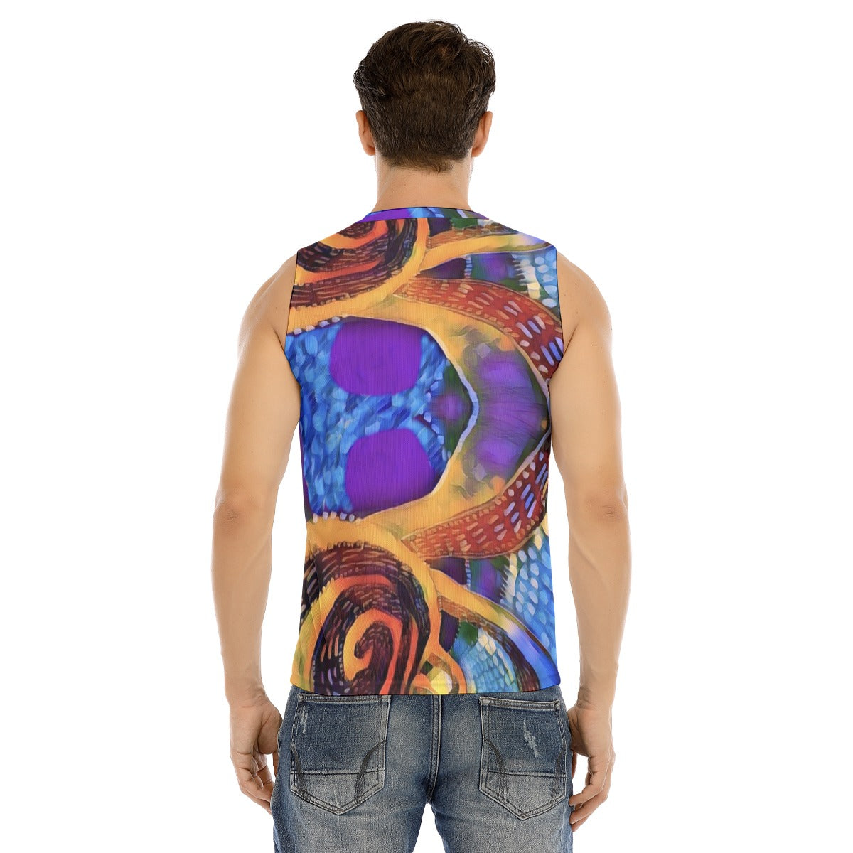 “Colour Vortex” Men's V-neck Tank Top