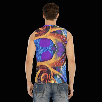 “Colour Vortex” Men's V-neck Tank Top