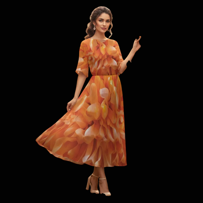 “Peachy” Women's Knee-Length Dress