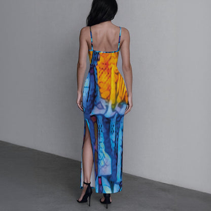 “Oceanic”  Women's Long Dress with Slit