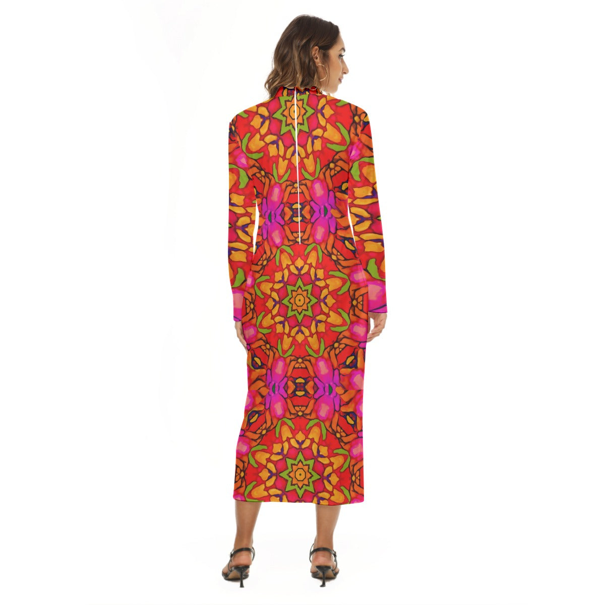 “Prismatic Petals” Women's Hip Dress