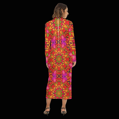 “Prismatic Petals” Women's Hip Dress