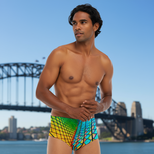 “Opera House 1” Men's Triangle Swim Trunks