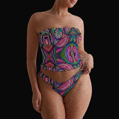 “Colour Burst”  Women's Strapless Tube Top Set