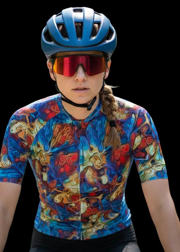 “Marbled Tides II” Women's Raglan Cycling Jersey