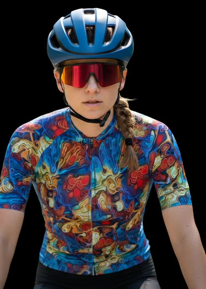 “Marbled Tides II” Women's Raglan Cycling Jersey