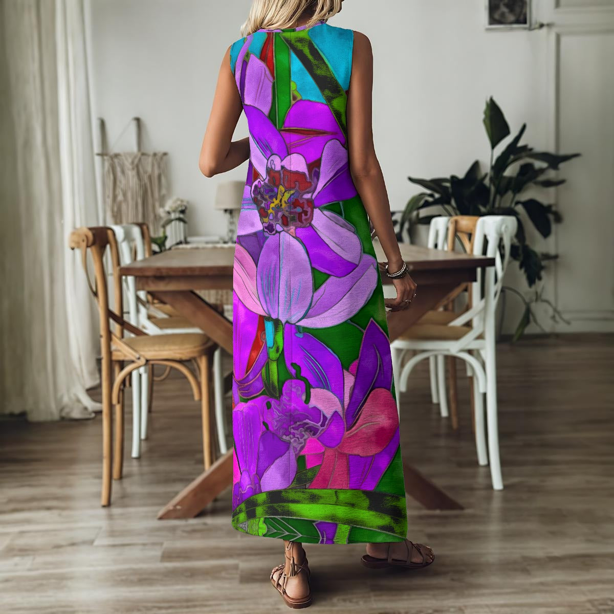 “Fantasia”  Women's V-Neck Long Dress