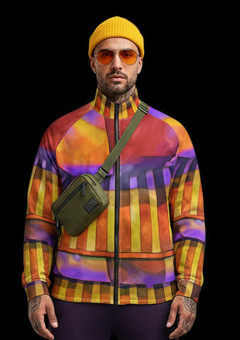 “Carnival” Men's Raglan Sleeve Stand Collar Jacket