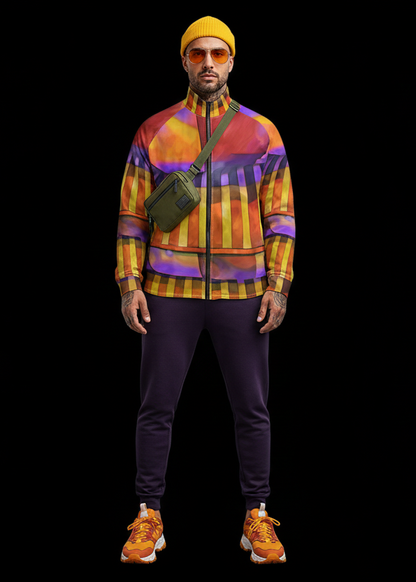 “Carnival” Men's Raglan Sleeve Stand Collar Jacket