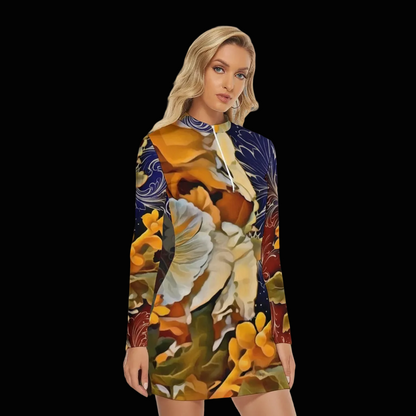 “Solara” Women's Zip Front Tight Dress