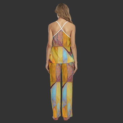 “Aqua Landscape” Women's Cami Pajamas Set
