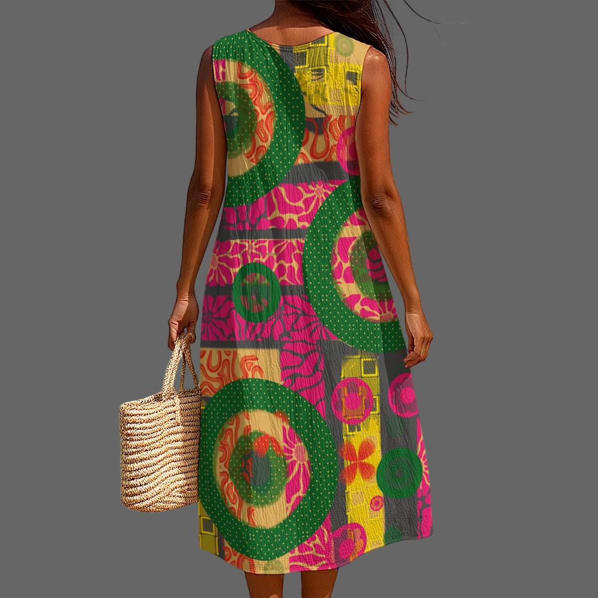 “Neo-retro” Women's Sleeveless Dress