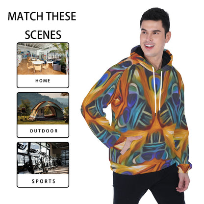 “Exotic Rhythms” Men's Heavy Fleece Raglan Hoodie