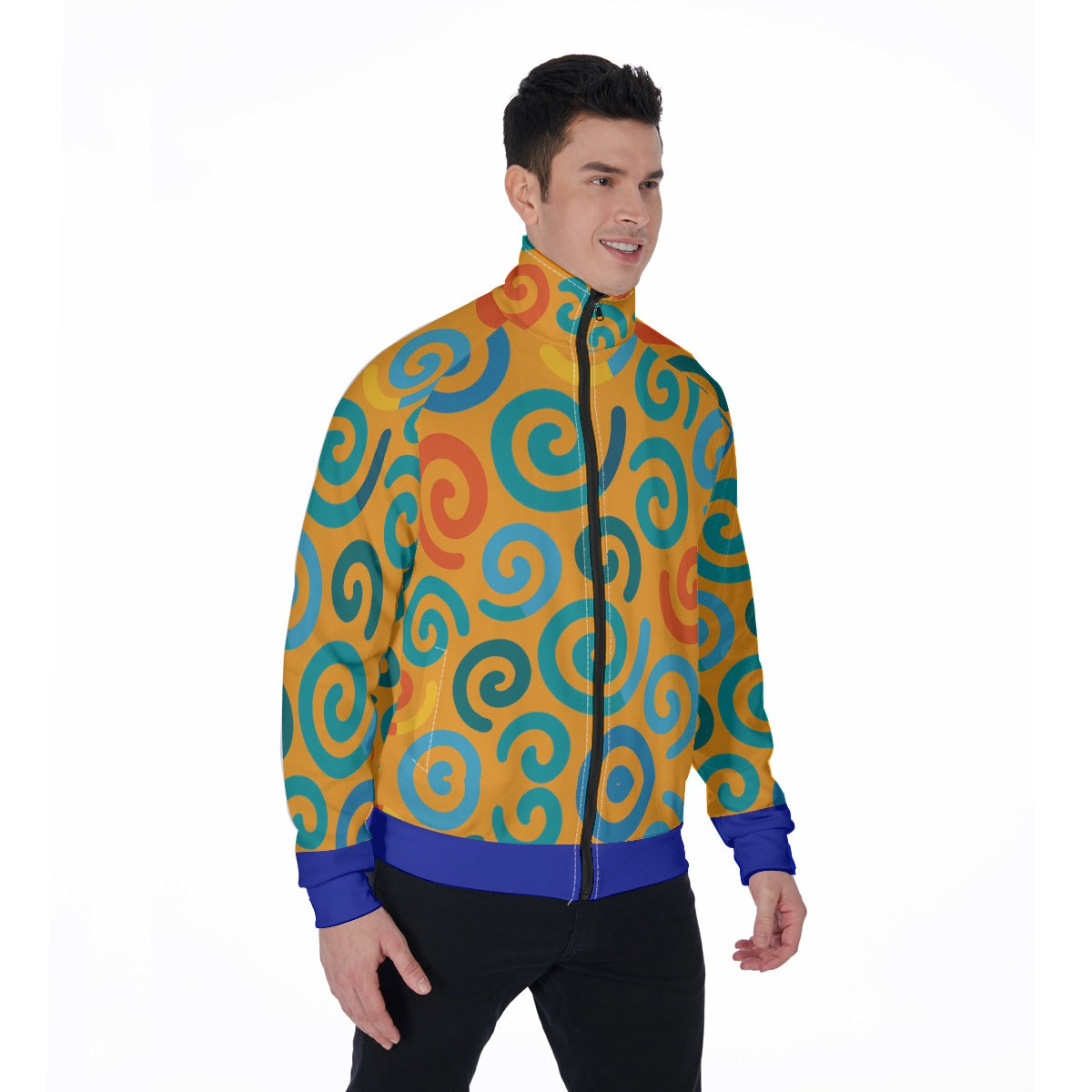 “Spiralling” Men's Stand Collar Jacket