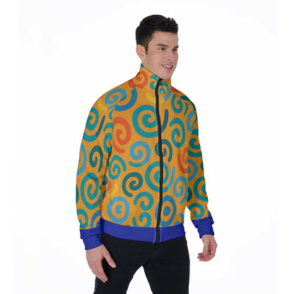 “Spiralling” Men's Stand Collar Jacket