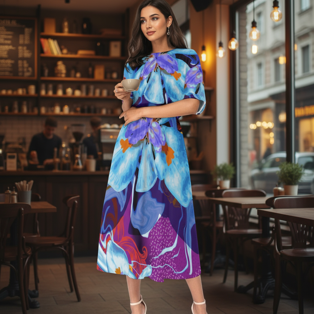 “The Blue Dietes” Knee-Length Dress