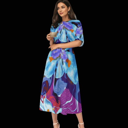 “The Blue Dietes” Knee-Length Dress