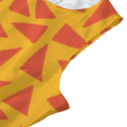 “Tangerine Tease” Women's Beach Perspective Chiffon Sleeveless Dress