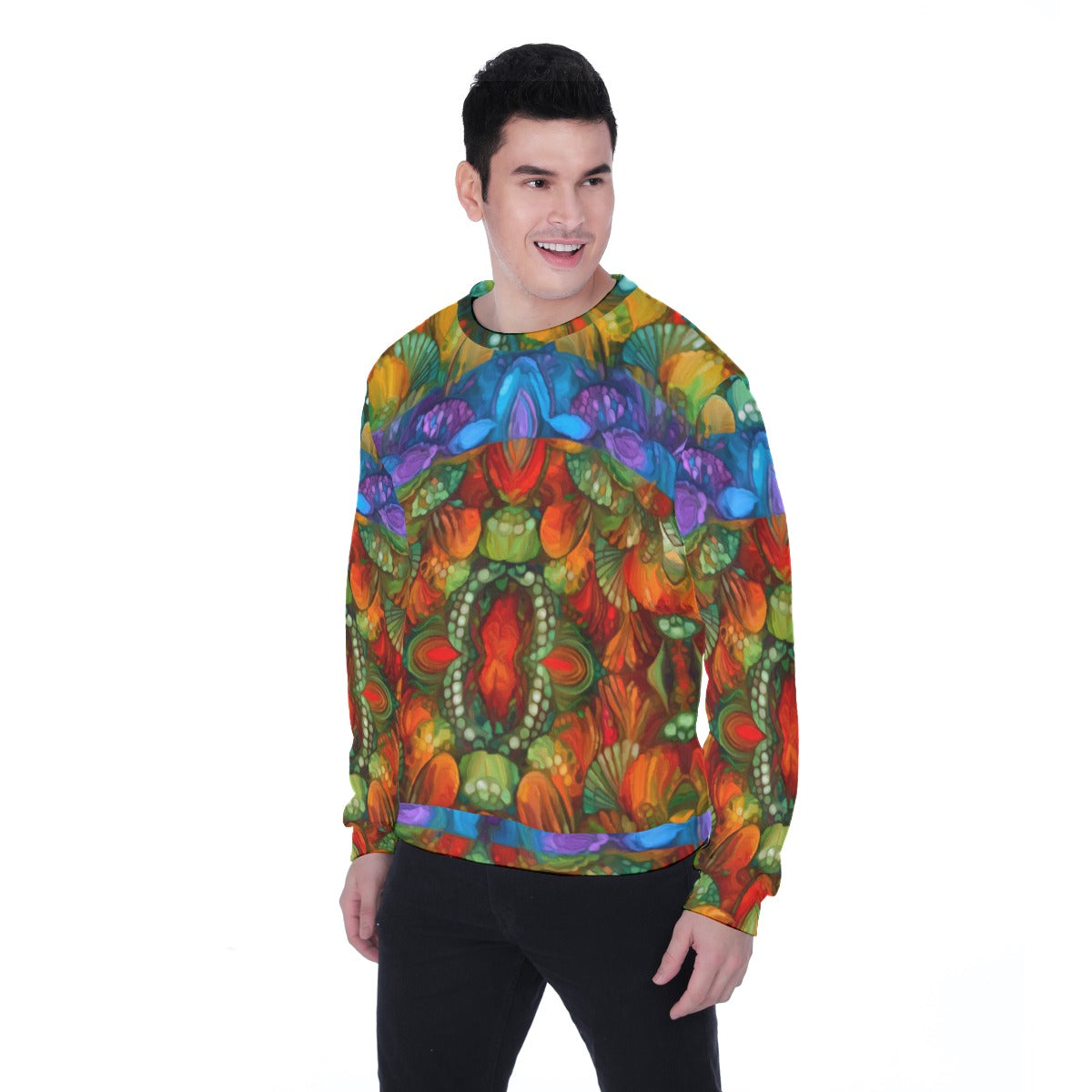 “Kaleidoscopic Spectrum” Men's Heavy Fleece Sweatshirt