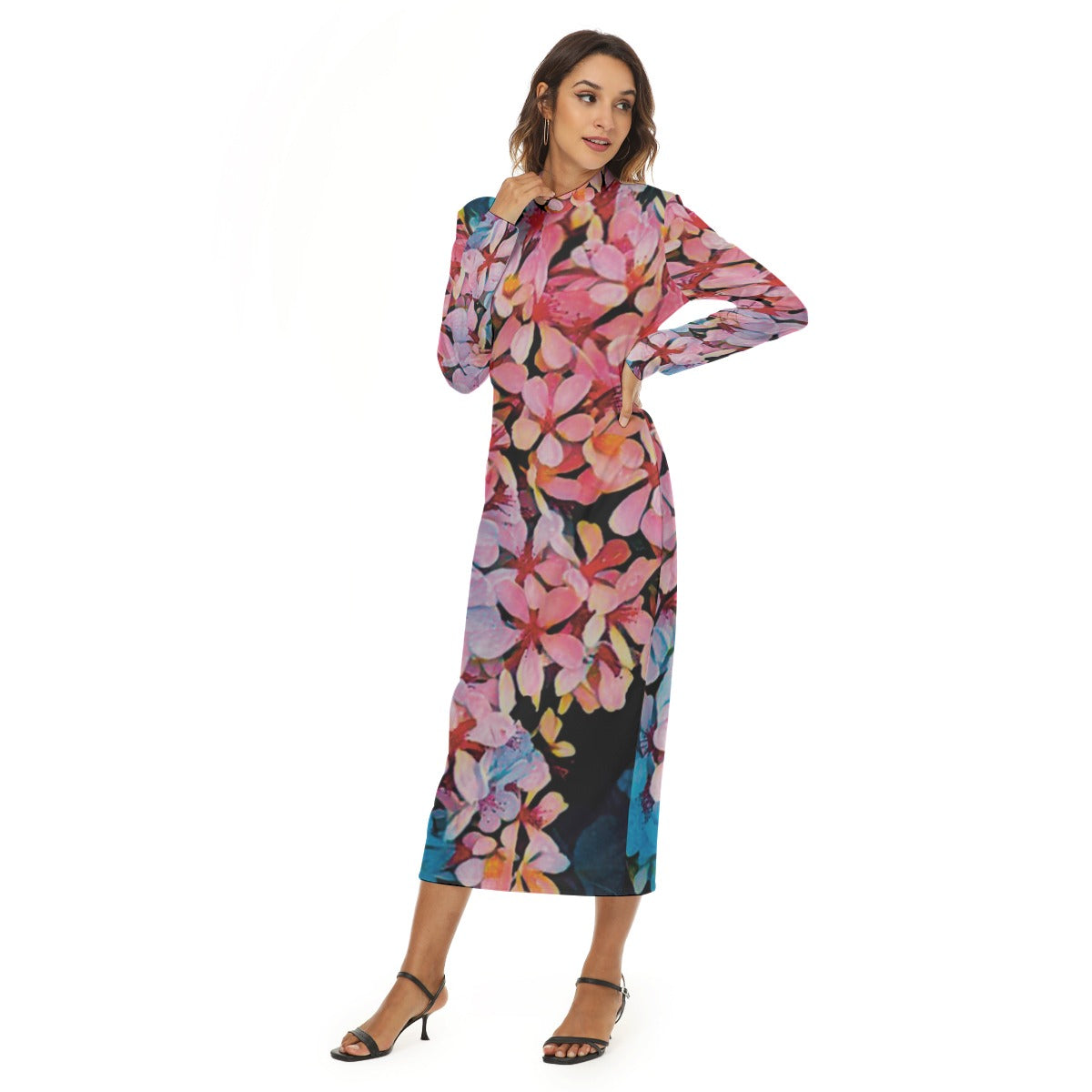“Pink India Hawthorn” Women's Hip Dress