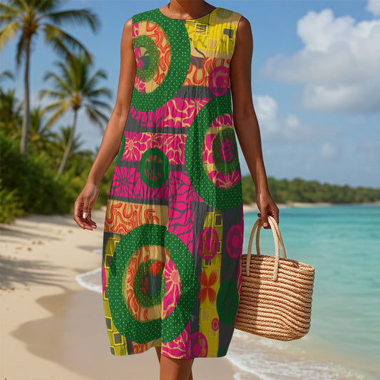 “Neo-retro” Women's Sleeveless Dress
