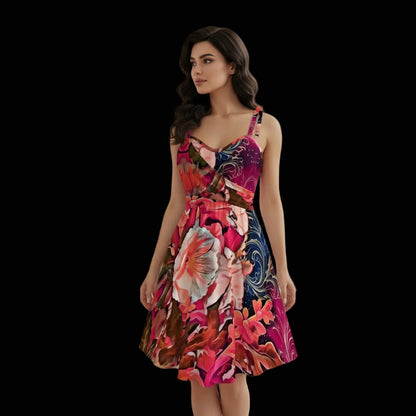 “Celestial Bloom” Women's Spaghetti Strap Dress
