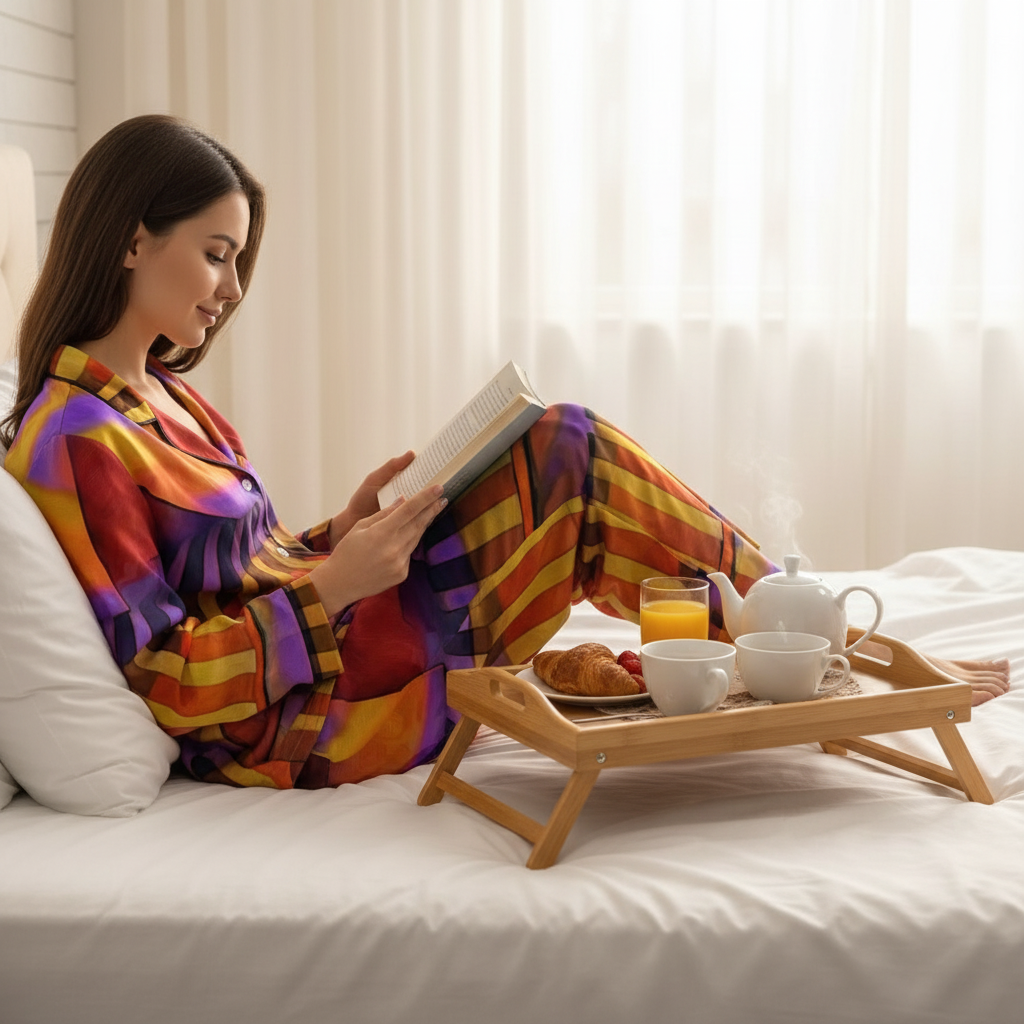 “Carnival” Women's Satin Pajama Set