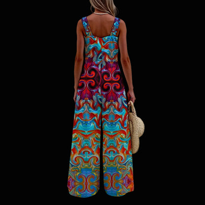 “Aurora Flare”  Women's Wide-Leg Jumpsuit