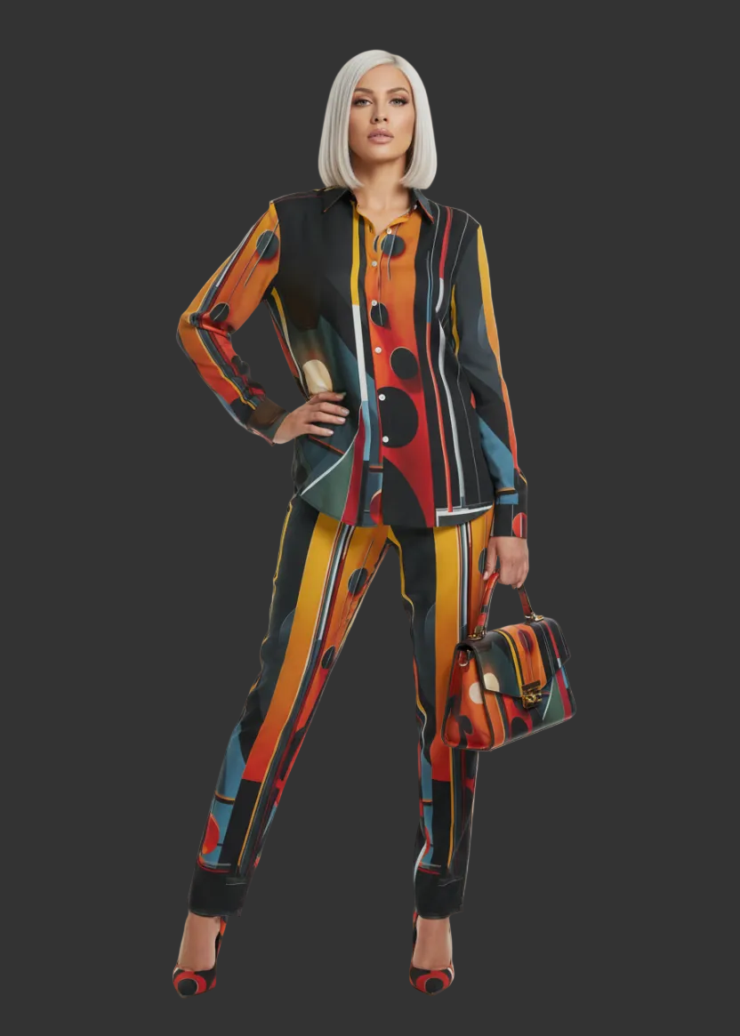 "Mars" Unisex Imitation Silk Shirt Suit