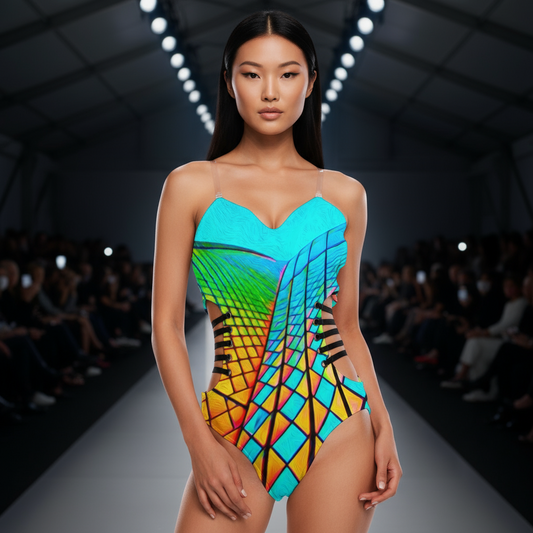 “Opera House 1” Women's Tube Top Bodysuit With Side Black Straps