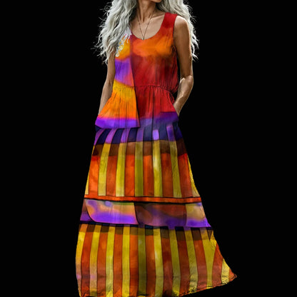 “Carnival” Women’s Sleeveless Maxi Dress