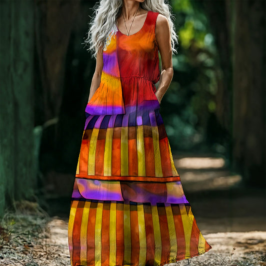 “Carnival” Women’s Sleeveless Maxi Dress