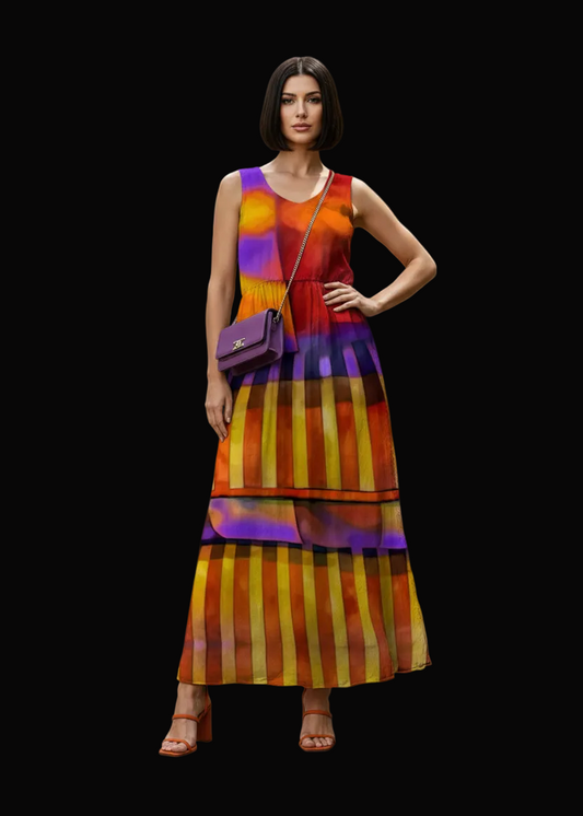 “Carnival” Women’s Sleeveless Maxi Dress