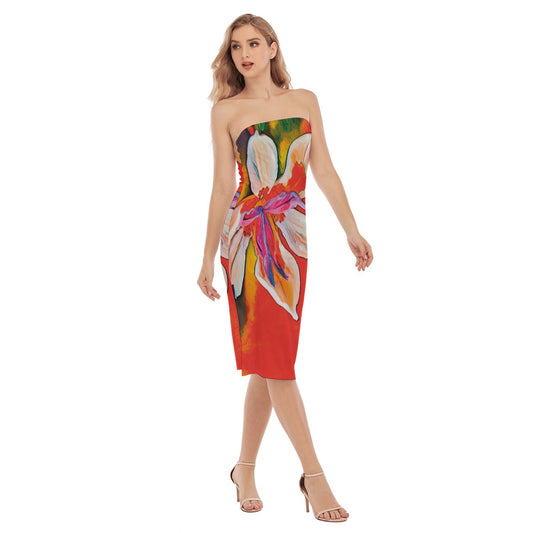 “Dietes” Women's Side Split Tube Top Dress