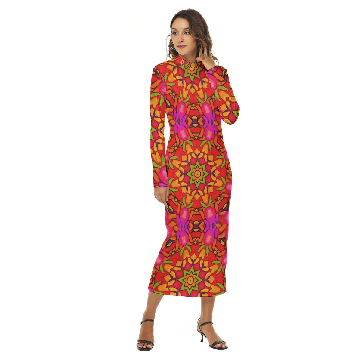 “Prismatic Petals” Women's Hip Dress