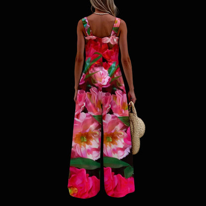 “Summer Blush” Women's Wide-Leg Jumpsuit