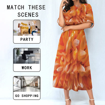 “Peachy” Women's Knee-Length Dress