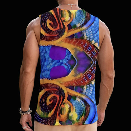 “Colour Vortex” Men's Tank Top With Drawstring