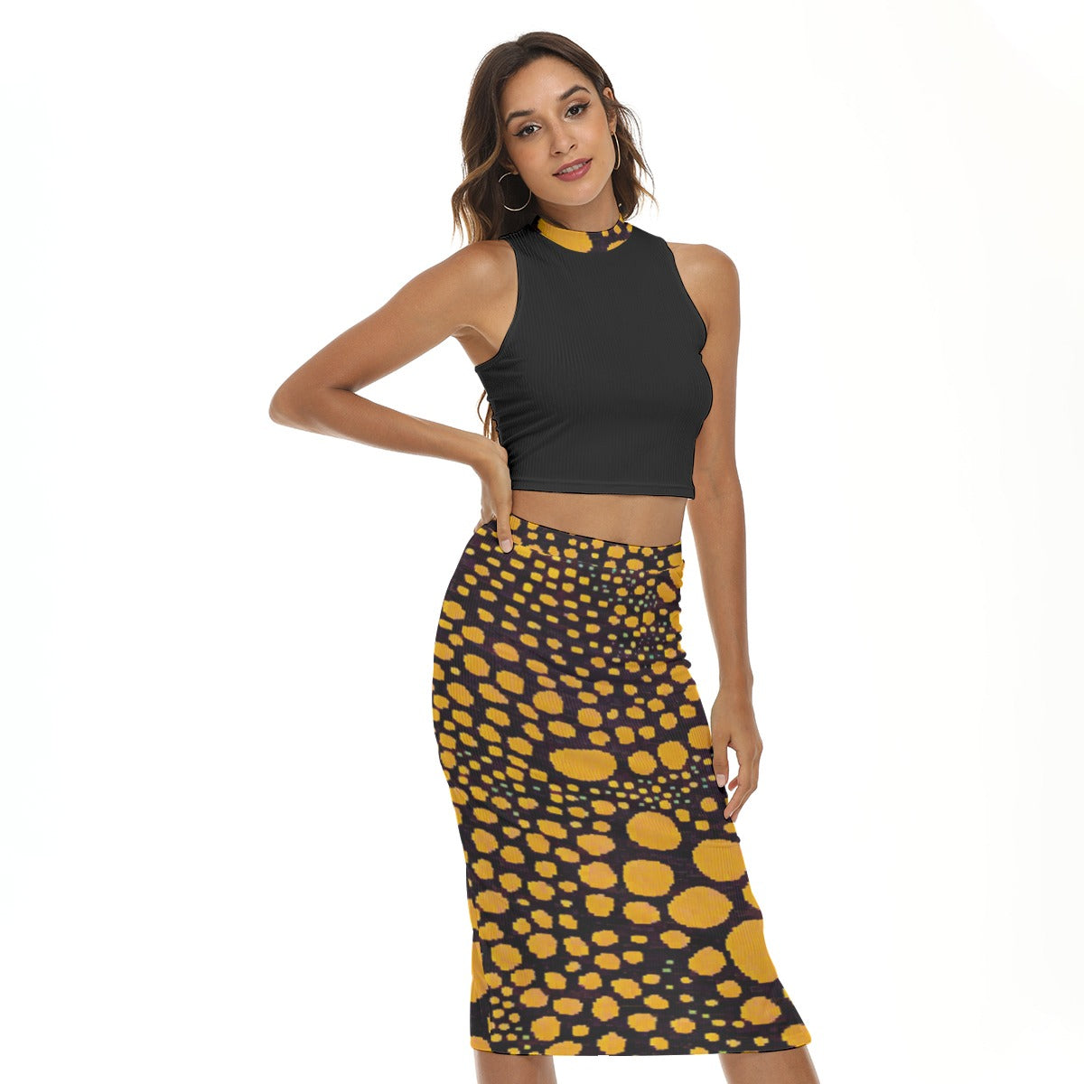 “Spot Me” Tank Top & Split High Skirt Set