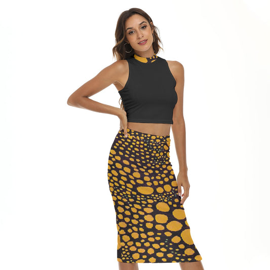 “Spot Me” Tank Top & Split High Skirt Set