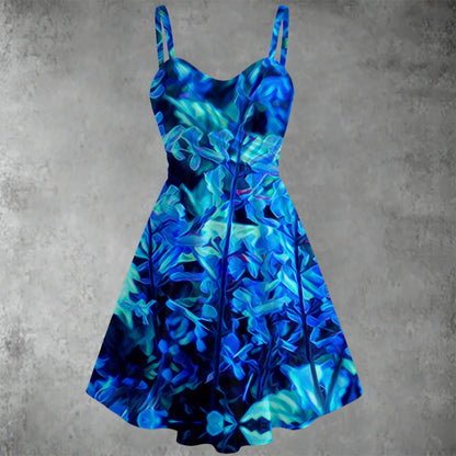 “Electric Blue”  Women's Spaghetti Strap Dress
