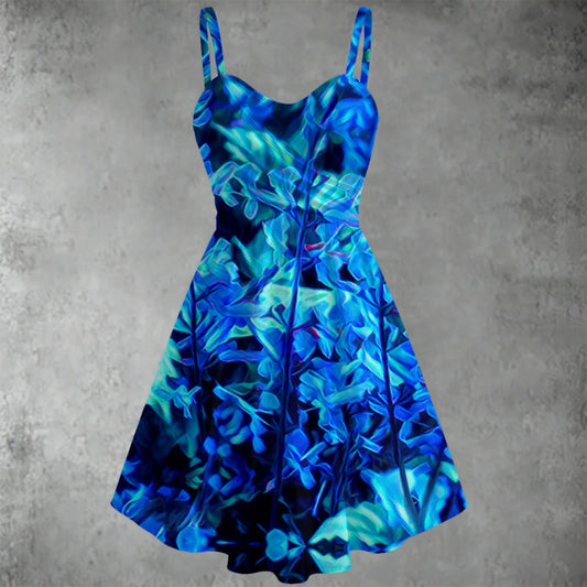 “Electric Blue”  Women's Spaghetti Strap Dress