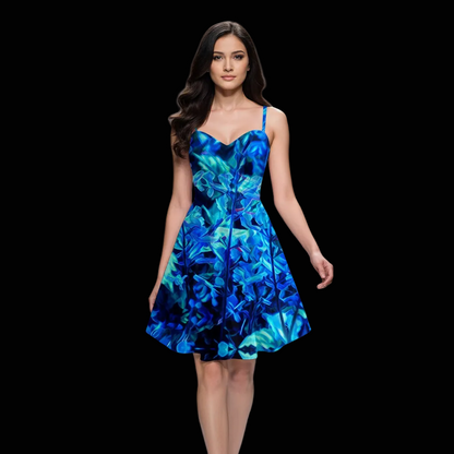 “Electric Blue”  Women's Spaghetti Strap Dress